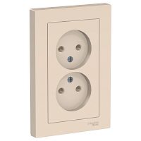 Розетка без заземления Systeme Electric AtlasDesign 1-м. 2 мод. бежевый картинка